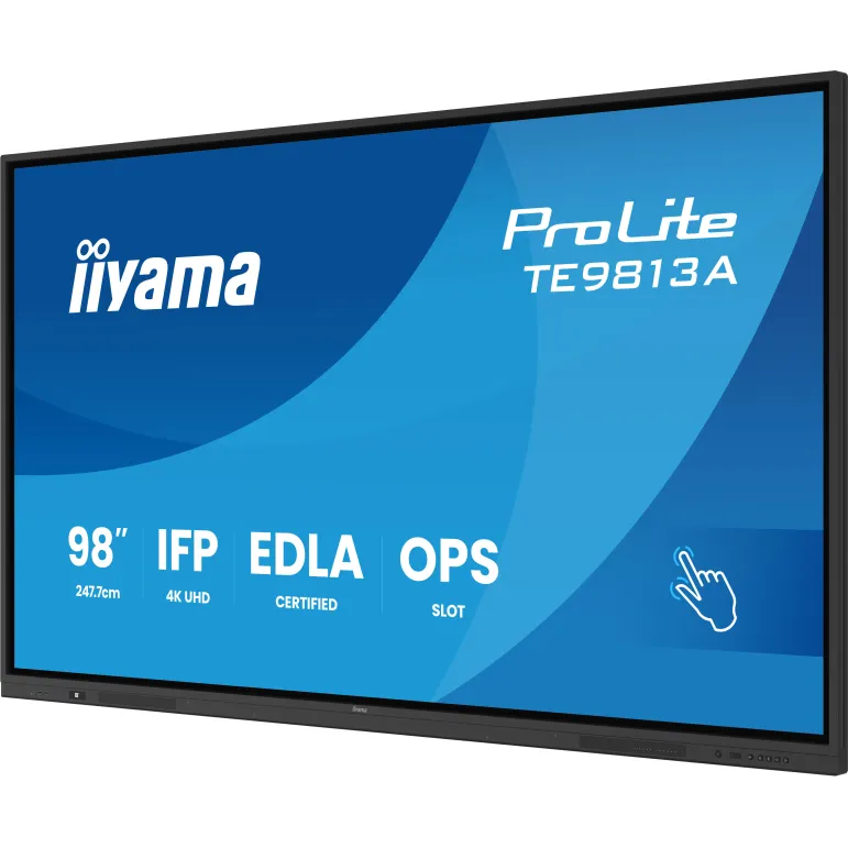 iiyama TE9813A-B2AG visualizzatore di messaggi Design chiosco 2,48 m (97.5") Wi-Fi 500 cd m² 4K Ultra HD Nero Touch screen