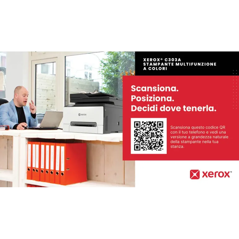 Xerox C303a stampante multifunzione laser A4 a colori, WI-FI, 30 ppm, DADF, scansione, copia e fax