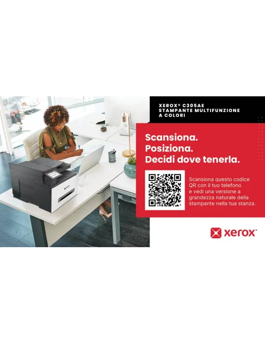 Xerox C305ae stampante multifunzione laser A4 a colori, WI-FI, 30 ppm, DADF, scansione, copia e fax