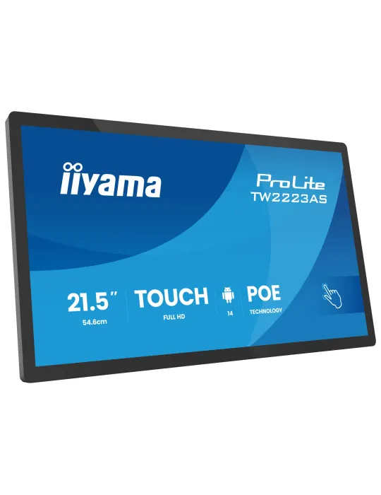 iiyama TW2223AS-B3P visualizzatore di messaggi Pannello piatto interattivo 54,6 cm (21.5") Wi-Fi 450 cd m² Full HD Nero Touch