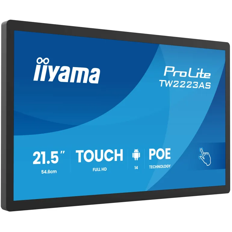 iiyama TW2223AS-B3P visualizzatore di messaggi Pannello piatto interattivo 54,6 cm (21.5") Wi-Fi 450 cd m² Full HD Nero Touch
