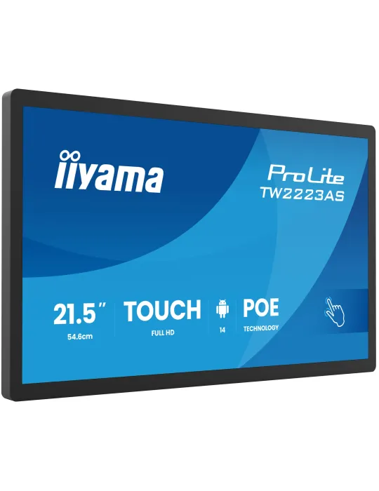 iiyama TW2223AS-B3P visualizzatore di messaggi Pannello piatto interattivo 54,6 cm (21.5") Wi-Fi 450 cd m² Full HD Nero Touch