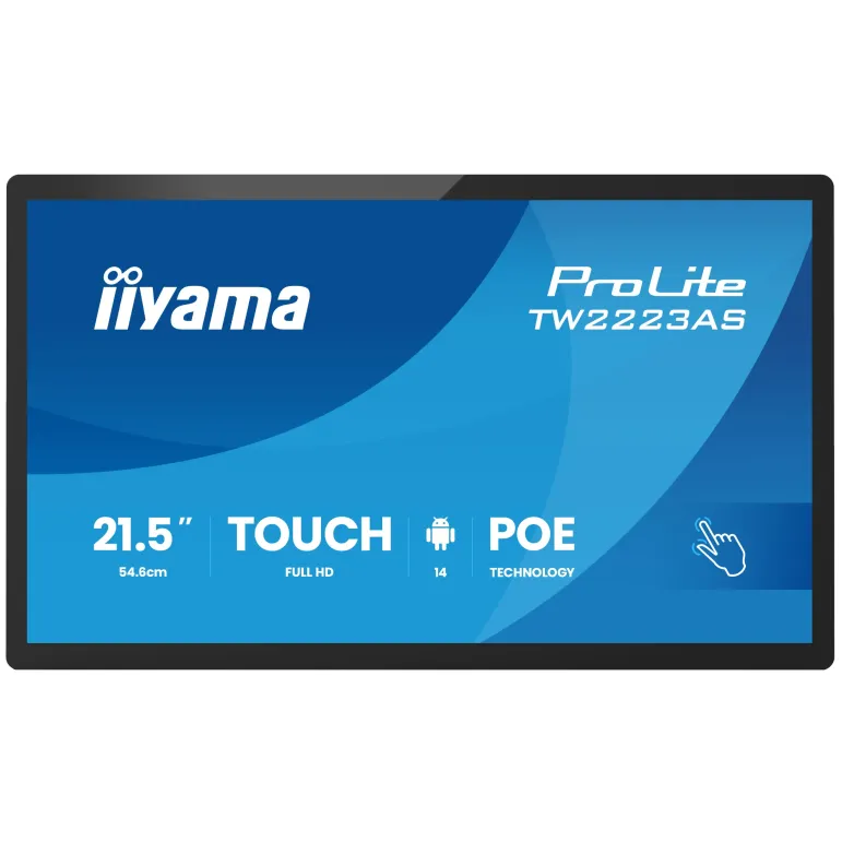 iiyama TW2223AS-B3P visualizzatore di messaggi Pannello piatto interattivo 54,6 cm (21.5") Wi-Fi 450 cd m² Full HD Nero Touch