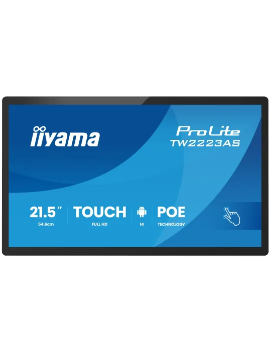 iiyama TW2223AS-B3P visualizzatore di messaggi Pannello piatto interattivo 54,6 cm (21.5") Wi-Fi 450 cd m² Full HD Nero Touch