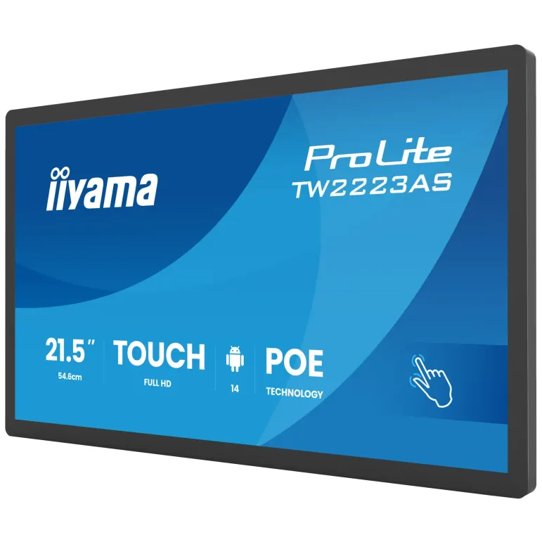 iiyama TW2223AS-B3P visualizzatore di messaggi Pannello piatto interattivo 54,6 cm (21.5") Wi-Fi 450 cd m² Full HD Nero Touch
