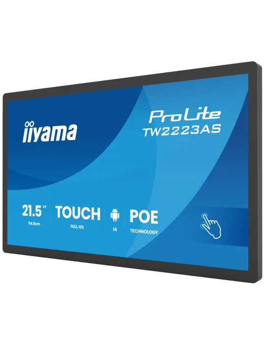 iiyama TW2223AS-B3P visualizzatore di messaggi Pannello piatto interattivo 54,6 cm (21.5") Wi-Fi 450 cd m² Full HD Nero Touch