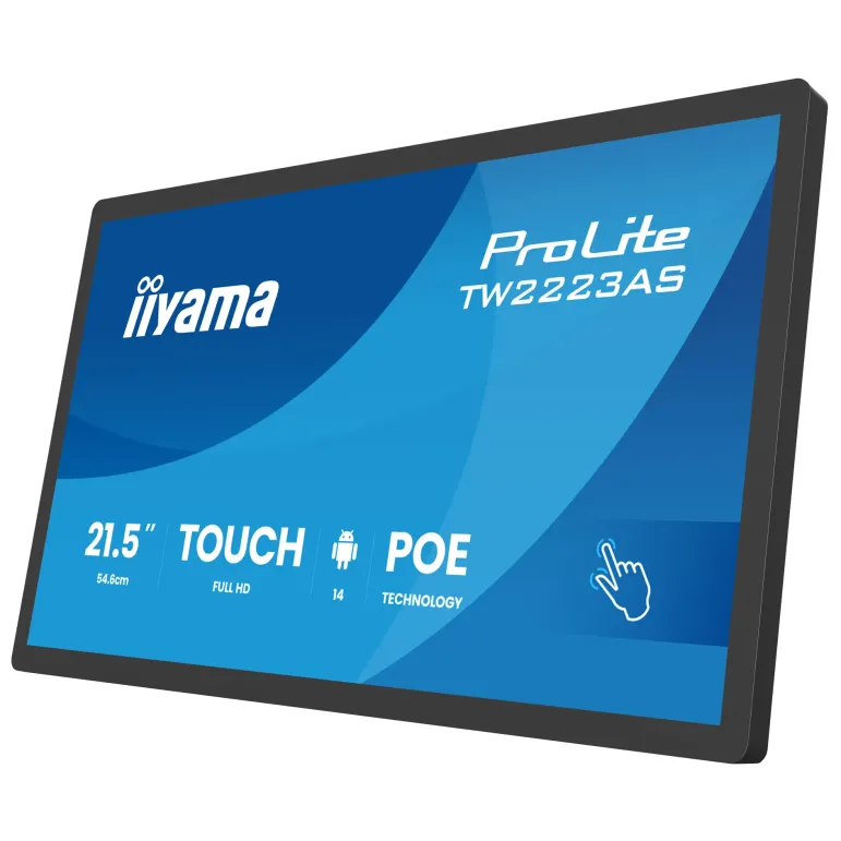 iiyama TW2223AS-B3P visualizzatore di messaggi Pannello piatto interattivo 54,6 cm (21.5") Wi-Fi 450 cd m² Full HD Nero Touch