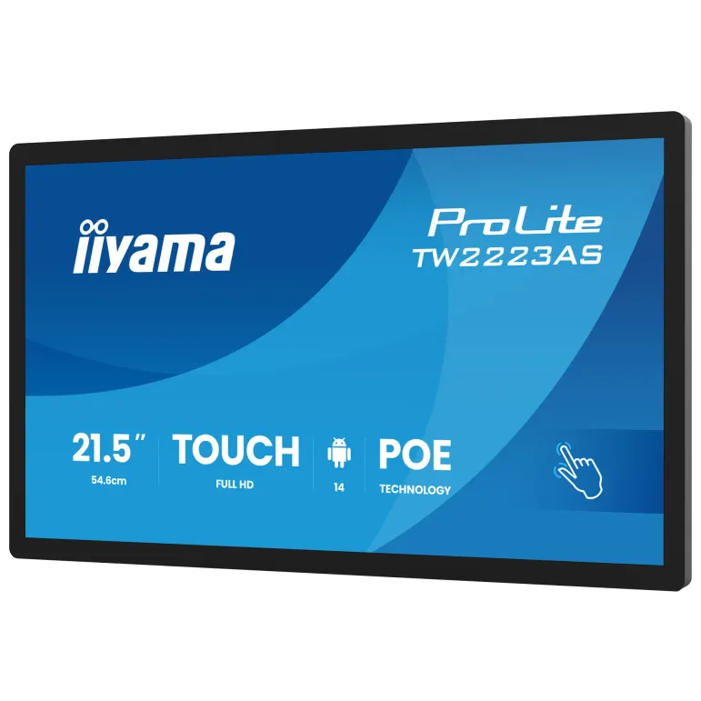 iiyama TW2223AS-B3P visualizzatore di messaggi Pannello piatto interattivo 54,6 cm (21.5") Wi-Fi 450 cd m² Full HD Nero Touch