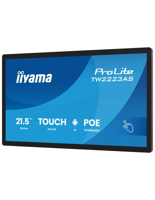 iiyama TW2223AS-B3P visualizzatore di messaggi Pannello piatto interattivo 54,6 cm (21.5") Wi-Fi 450 cd m² Full HD Nero Touch