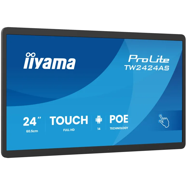 iiyama TW2424AS-B3P visualizzatore di messaggi Pannello piatto interattivo 60,5 cm (23.8") Wi-Fi 450 cd m² Full HD Nero Touch
