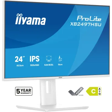 iiyama ProLite XB2497HSU-W1 Monitor PC 60,5 cm (23.8") 1920 x 1080 Pixel Full HD LED Bianco