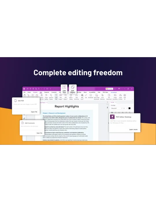 Foxit PDF Editor 14 - versione perpetua senza scadenza - modifica professionale di PDF per Windows