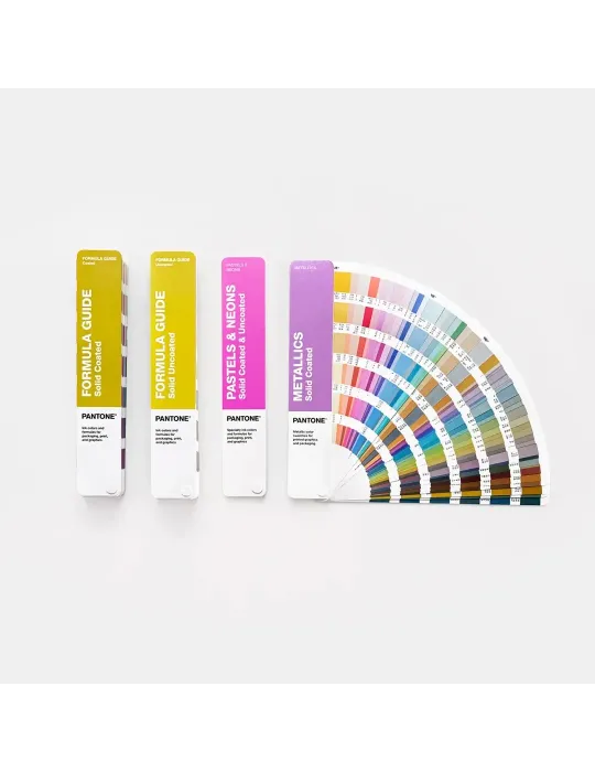 Pantone Solid Guide Set - Formula Guide Coated & Uncoated, Pastels & Neons Guide, Metallic Guide