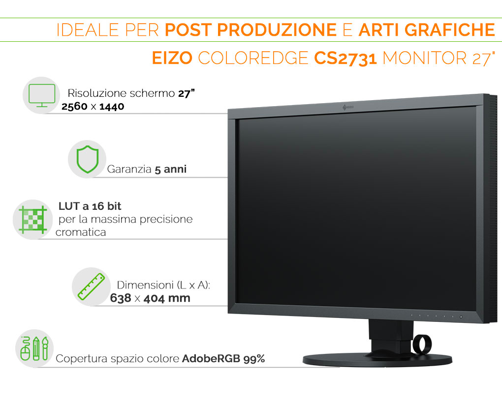 EIZO CS2731 monitor 27 pollici ideale per post produzione ed arti grafiche