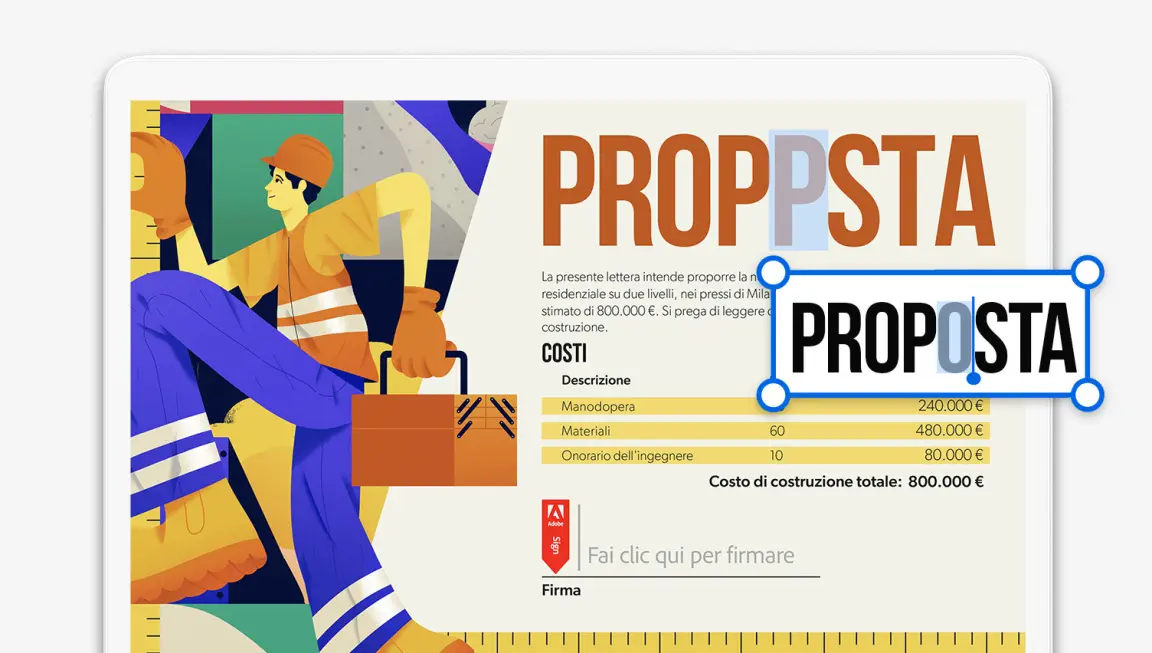 Modifica testo e immagini
